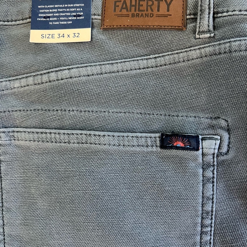 NWT Faherty Stretch Terry Pants in Slate (Size 34x32)